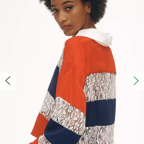 Anthropologie Red and Blue Crop Top - Picture 2 of 3